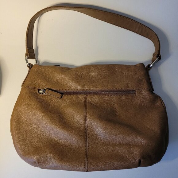 St. John's Bay Brown Genuine Leather Shoulder Bag Hobo Tote - Picture 2 of 10